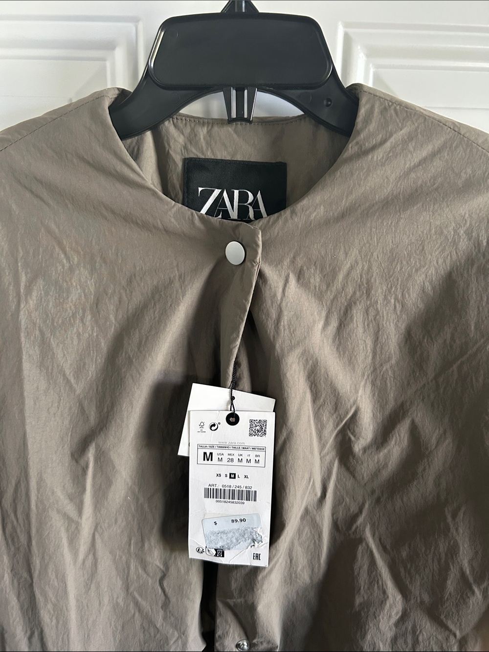 ZARA • Puffer Water Repellent Anorak ZW Collection Jacket Coat Sz M NWT - Picture 5 of 7